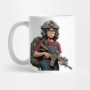 The Little Girl and a Gun Mug